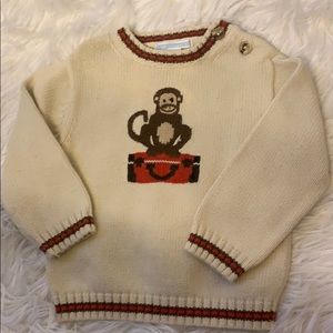 Janie and Jack Boy’s Monkey Sweater, Never worn!